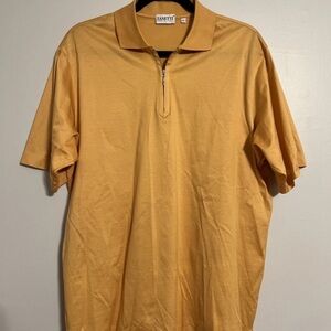 Zane Gold Polo Shirt with Quarter-Zip Collar